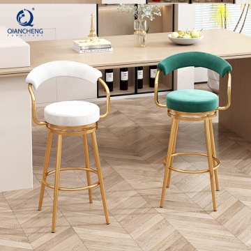 Qiancheng Lüks Ev Mobilyaları: Mutfak Adası ve Barstools için Yüksek Velvet Sandalye