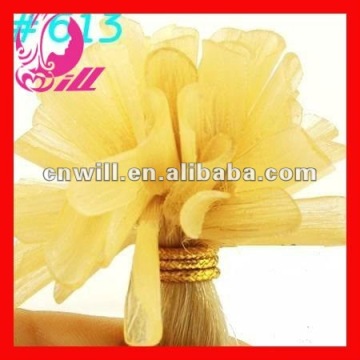 Color #613 Silky Straight Blonde Virgin Indian Hair Keratine U Tip Extension Remy Hair Extension