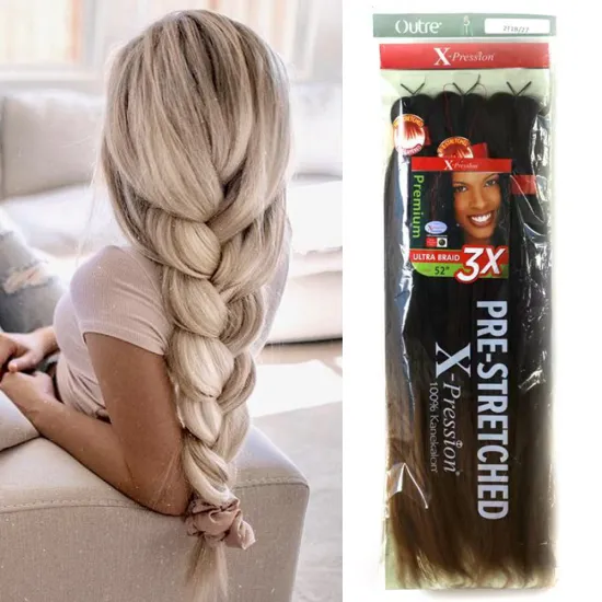 Easy Braids xpression Hair  Pre Stretched  Kanekalons  Braid Corchet Braiding Hair pressions Yaki Texture EZ Wick  Bulk