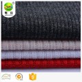 Polyester viscose elastane striped organic rib knit fabric