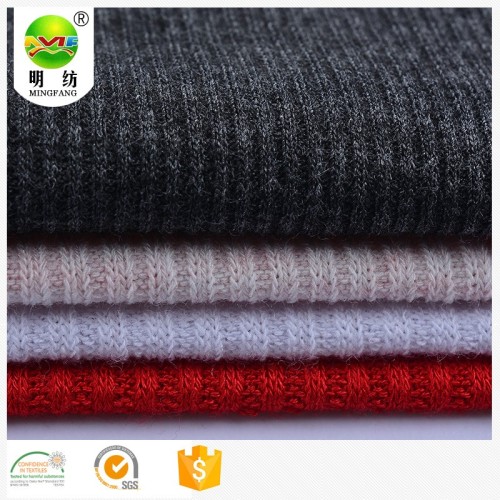Poliester rajut rusuk organik viscose bergaris elastane