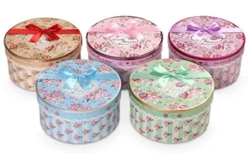 Paper Candy Packing Box With Printed Flowers-shape Pattern 