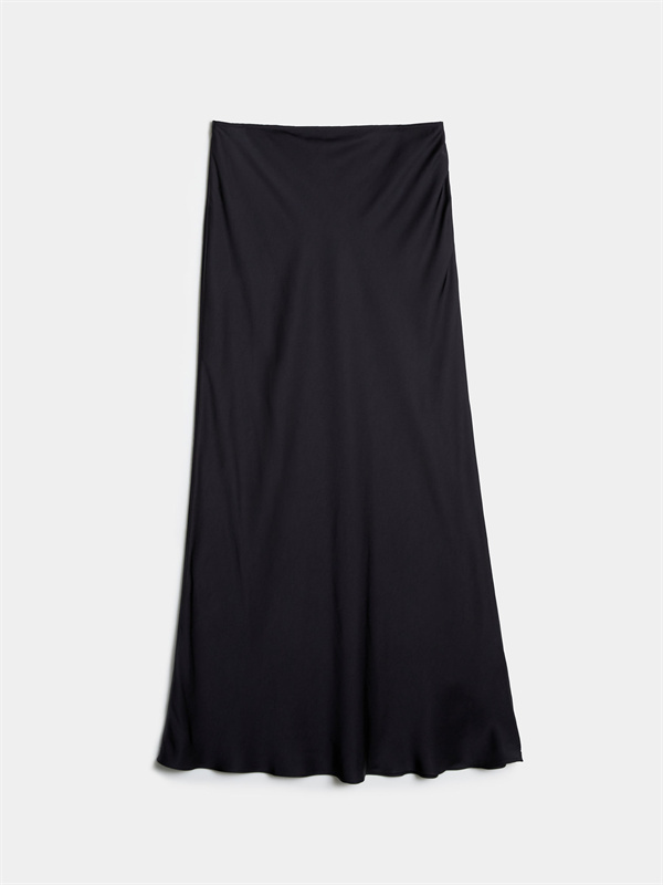 Solid Satin A Line Skirt