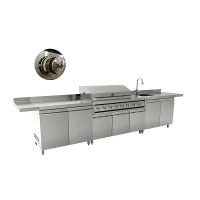 Commecial Use Wine Storage Cabinet Built in Fridge Gas BBQ Grill Kitchen Outdoor Cabinet