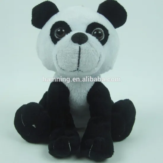 13cm Sitting plush animal design panda with plastic eyes