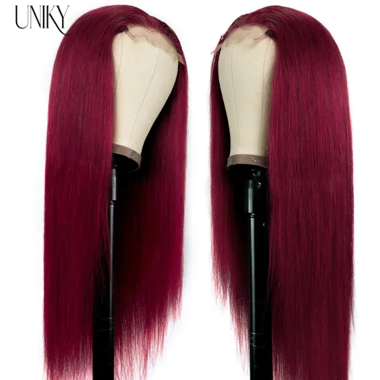 Factory Direct Supply 13x4 Lace Frontal Wig Brazilian Human Hair Silk Straight Cuticle Aligned Hair Transparent 27# Lace Wig