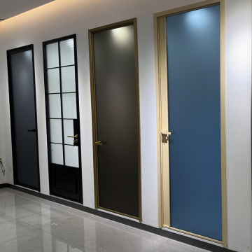 Aluminum Single Tempered Glass Toilet Door