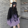 Women Sweater Long Sleeve Flame Bat Sleeve