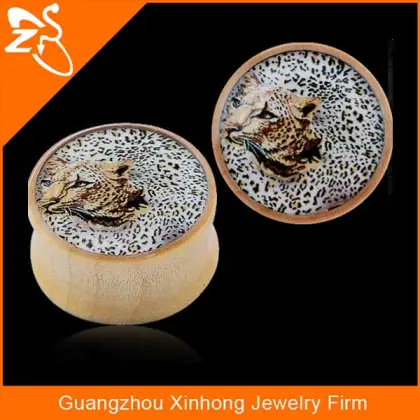 fashion design wholesale organic wood mushroom ear plug