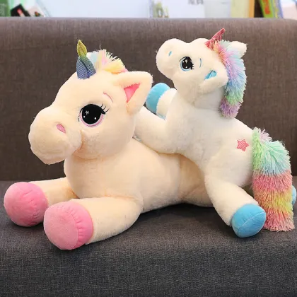 Cute Rainbow Crouching Unicorn Doll