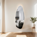 Asymmetric frameless glass ground edge wall mirror
