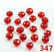 Hot sale 6mm red color Crystal glass flat Beads