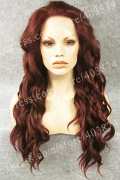synthetic braided lace front wigs auburn body wave drag queen synthetic lace front wig