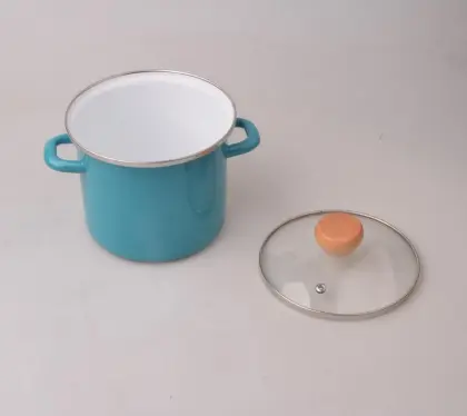 5.5L Kitchenware Enamel Metal Soup Pot Cast Iron Cookware Sets