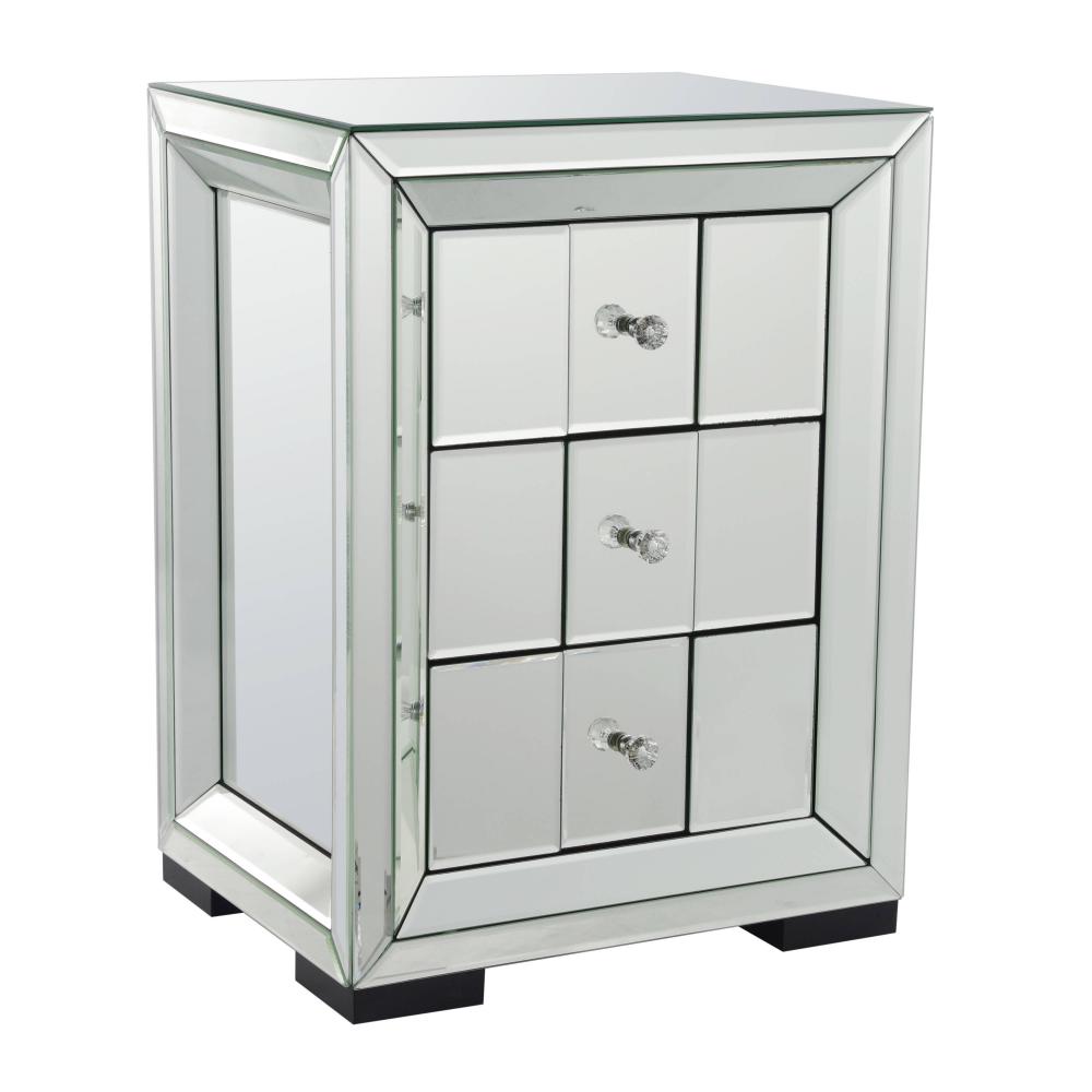 Rectangular mirror cabinet with multiple drawers