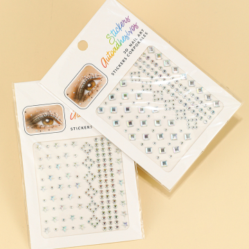 Crystal Acrylic Rhinestone Stickers: Adhesive Round Shape Decorations for Eyes and Face