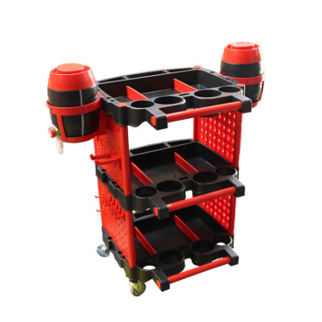 Mobile Auto Body Repair Tool Storage Cart - 3 Shelf Tools Cart for Car Wash and Detailing
