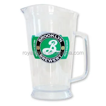 60 Ounce 1.7L PS Clear Durable Plastic Beer & Water Pitcher