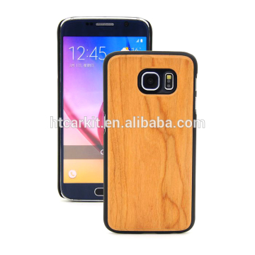 wood+pc mobile phone case for samsung s6,for samsung s6 wooden case
