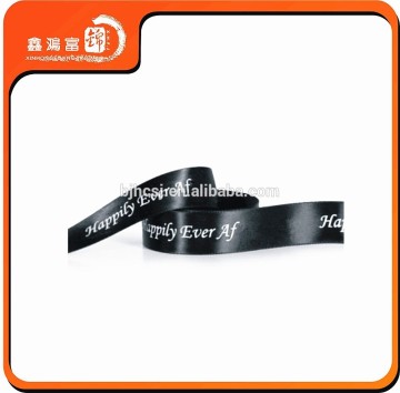 glossy black logo satin ribbon