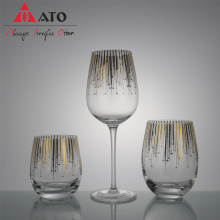 Set di vetro di vino dolce glamour inciso in cristallo