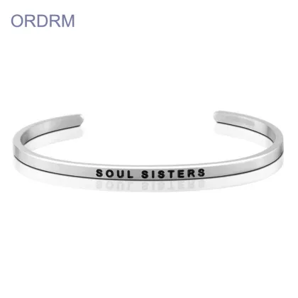 Custom Engraved Friendship Sister Cuff Bracelet