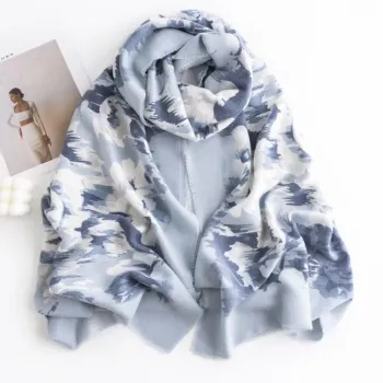 B78 Ethnic Wind Rose Printed Imitated Cashmere Scarf for Autumn 2024