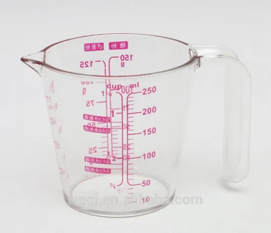 High Quality Plastic Transparent Clear PS 250ML Measuring Cups Baking Tools