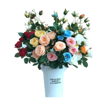 YAYUN KZ-1006 Manufacturers Direct 6-Head Silk Artificial Plastic Flower Single Rose