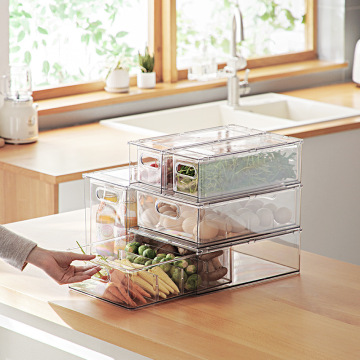 Factory Direct Pet Plastic Storage Boxes: Drawer-Style Refrigerator & Kitchen Utility Containers