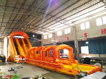 Giant Inflatable Lava Water Slide for kids party play fun