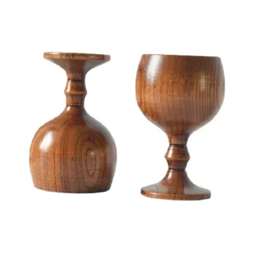 Tazza in legno naturale di giuggiola con manico