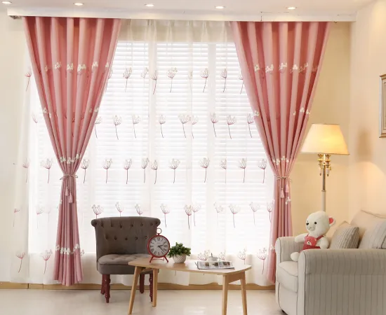 Charming Grommet Printed Curtains: Elegant Pink Curtain Drapes for Girls' Bedrooms and Living Rooms