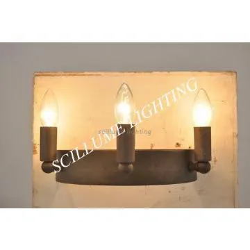 antique 3 lights iron wall sconce for old house