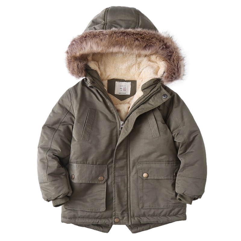 Winter children's plush cotton coat coat 2020 new boys and girls children's cotton padded children's Plush Hooded Jacket