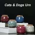 Ice Glaze Cremation Urns Funeral Keepsake Pet Dog Cat Cremation Urn Birds Ashes Casket Pets Memorials with Lid 8*7.2CM