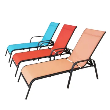 Adjustable Outdoor Sun Lounger Chair - Frame Resort Pool Cabana Chaise