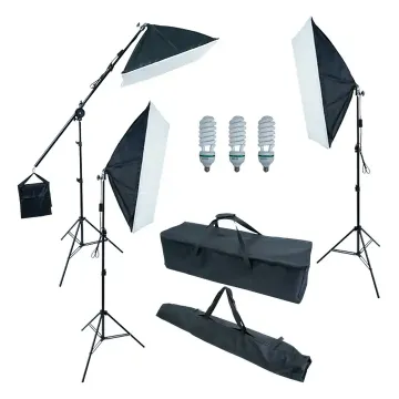 Professional Photography Lighting Kit: Complete Photo Studio Set with Softboxes, Light Bulbs, Stand, and Carrying Bag
