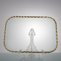 Mordern Clear Gold Rim Glass Charger Plats