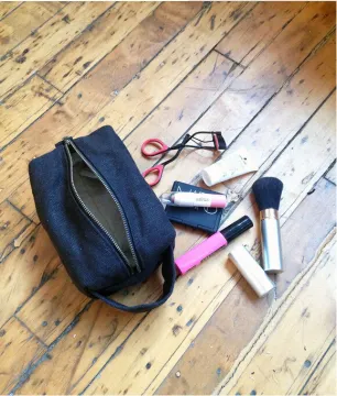 custom high quality waxed canvas dopp kit