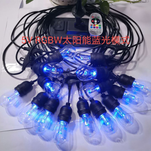 F5 Blue Hair Blue 5V RGBW 15-head solar string light Factory