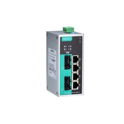 Moxa EDS-P206A Series: 6-Port Unmanaged Ethernet Switch with 4 PoE+ Ports