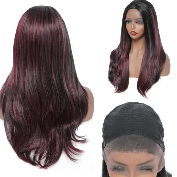 X-TRESS Cheap Beautiful Style Synthetic Hair Wigs Long Wavy Natural Hair Wigs 1*10 Cm Middle Part Lace Front Wig For Women Daily
