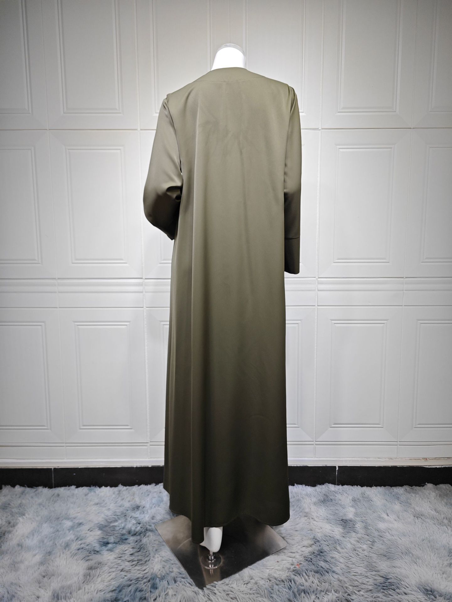 Solid Color Open Abaya MQ295 (2)