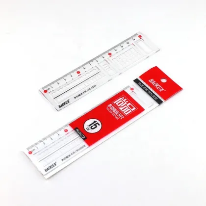 Baoke Plastic Transparent Ruler Set - Custom Drawing & Multifunctional