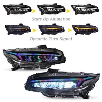 Hcmotionz liderou os faróis RGB para o Honda Civic 10th Gen 2016-2021