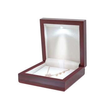Wooden Jewelry Box with LED Light for Pendants, Bracelets, and Necklaces