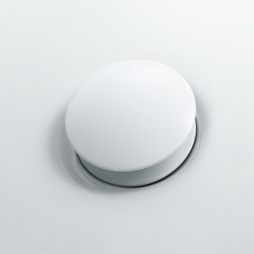 White Brass Basin Pop-up Drain with Overflow Hole