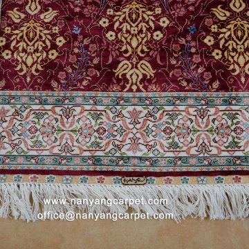 2.5'x10' Red Handwoven Persian Silk Runner Rug