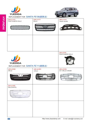 JuHao /YUEERDA catalog car accessories Santa fe 2004 2008-2013 auto body parts for Santa fe